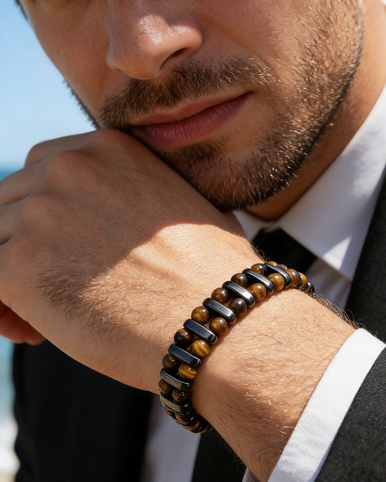 Natürliches Tigerauge Stein Armband