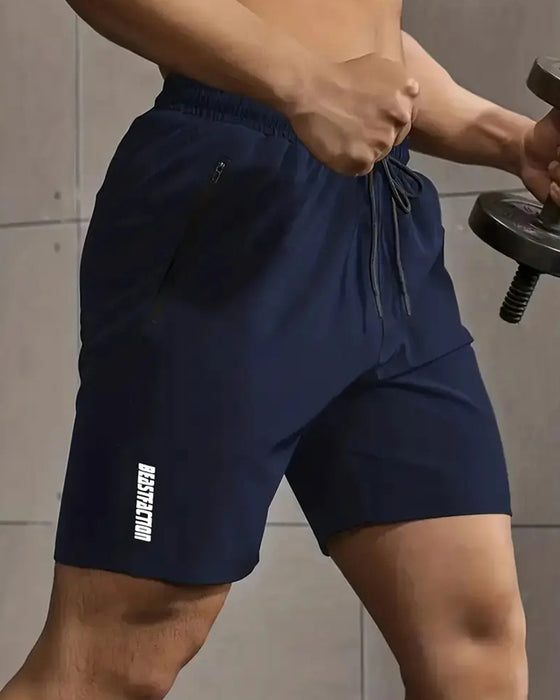 Herren Shorts Schnelltrocknend Reißverschlusstasche Sportlich