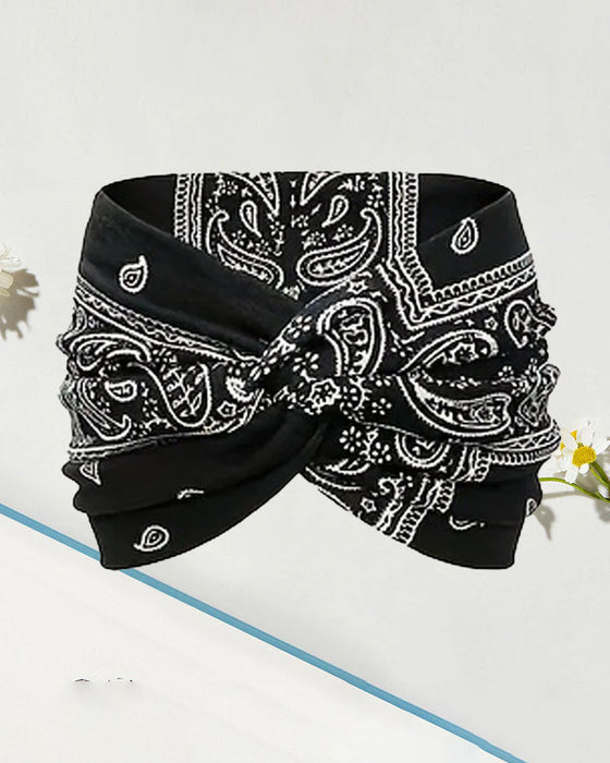Haarband Vintage Stil Breit Krawatte-Farbe