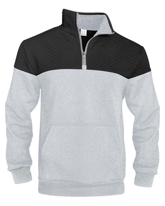 Herren Sweatshirt Colorblock Revers Reißverschluss
