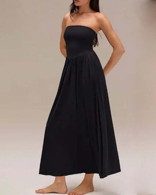 Kleid Konvertibel Trägerlos Taillenschürzend