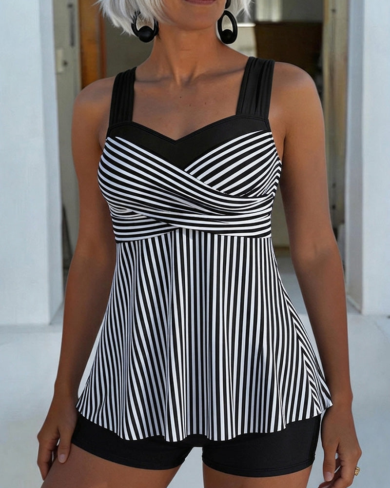Tankini Gestreift Camisole Zweiteilig