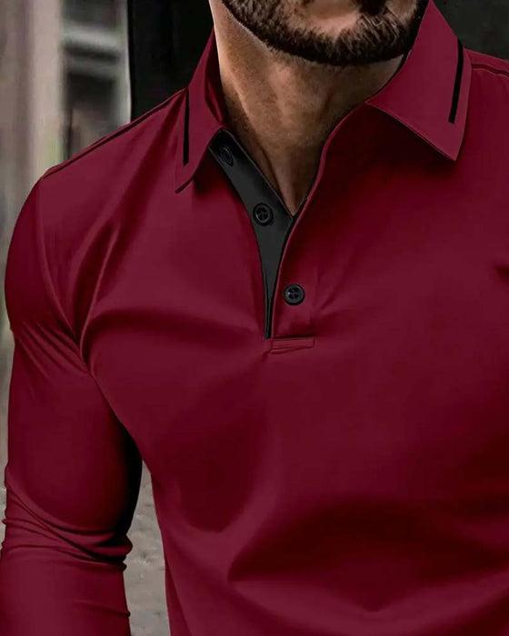 T-Shirt V-Ausschnitt Gerippt Uni Farbe Herren