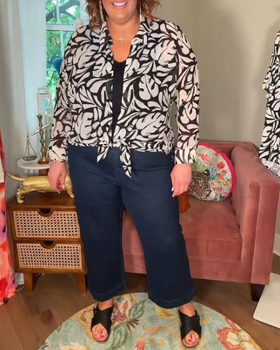 Bluse Mit Locker, Bequem Und Blattmuster Merkmalen