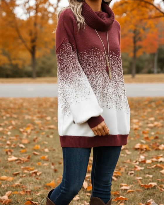 Pullover Schalkragen Verlaufsmuster