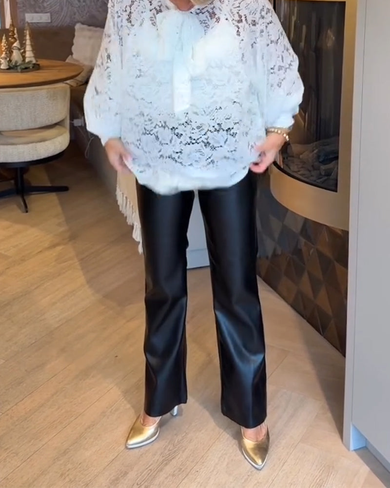 Bluse Banddesign Spitze