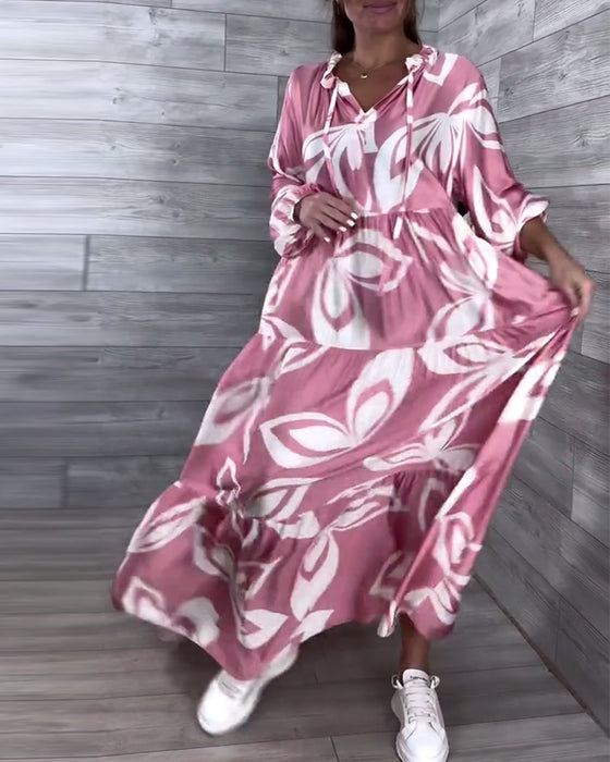 Kleid Weite V-Ausschnitt Casual