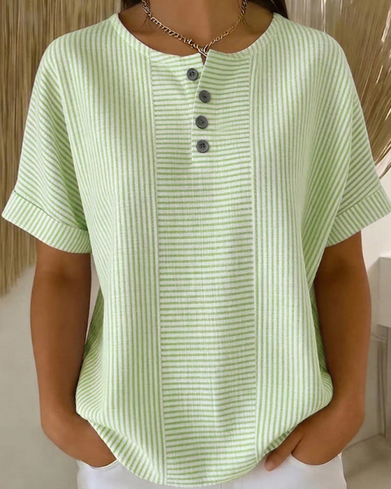 Bluse Rundhals Kurzarm