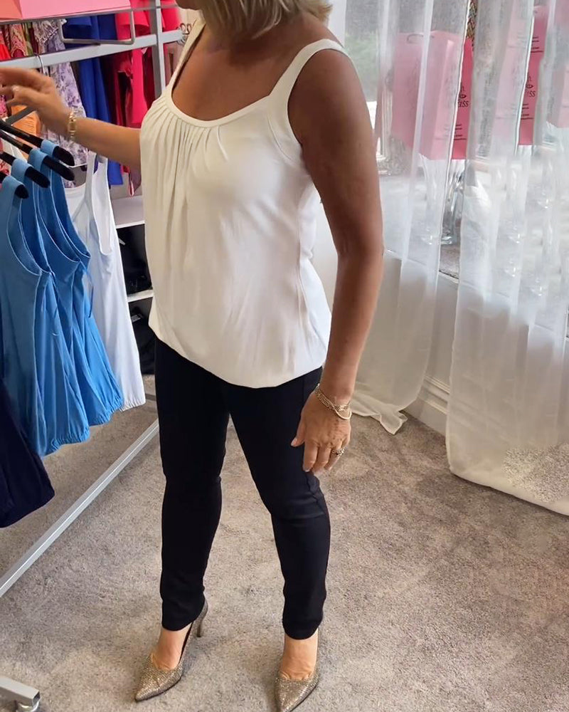 Set Lässiges, ärmelloses Oberteil mit Plissierung