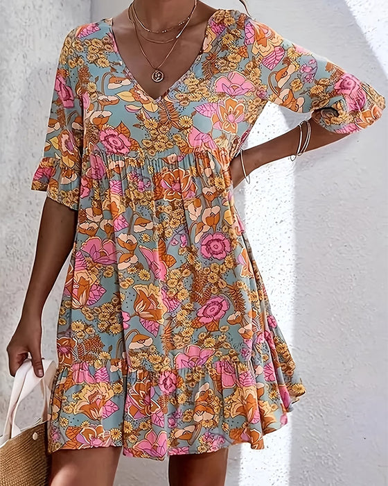 Kleid Bohemian Blumig