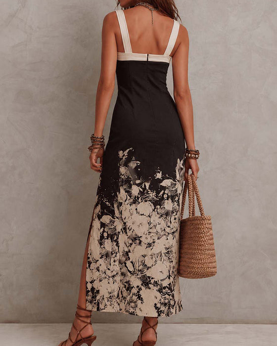Kleid Tinte Waschen Kamisole Bodycon Schlitz