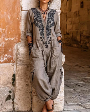 Jumpsuit Bedruckt Tapered-Leg Cargo