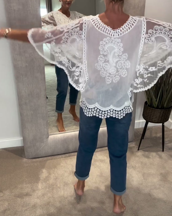 Bluse V-Ausschnitt Stilvoll