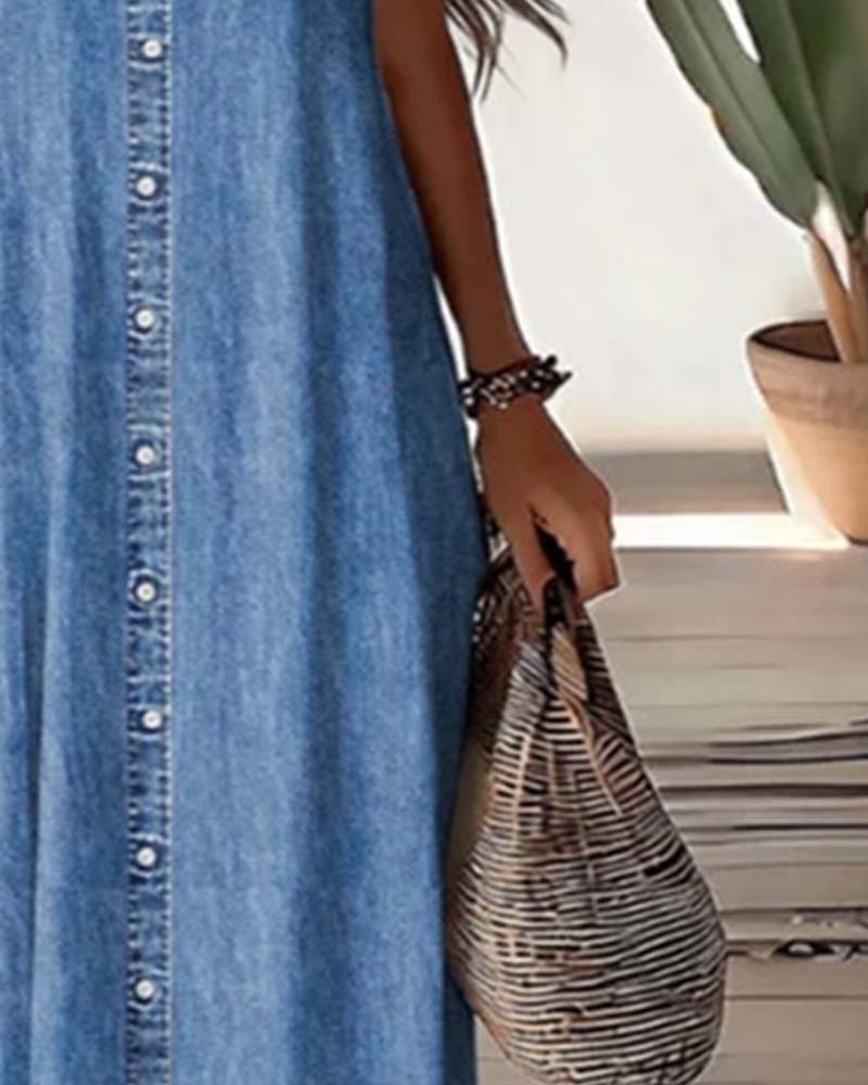 🌸Lässiges Sommerkleid für Damen mit Knopfleiste – Lässiger Stil & Komfort für jeden Tag 💐