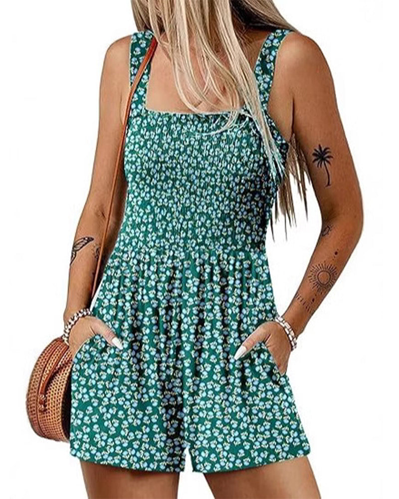 Jumpsuit geblümt lässig Träger-Shorts