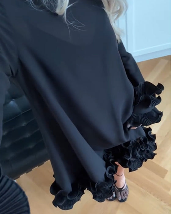 Kleid Designer Hoher Kragen Spitze