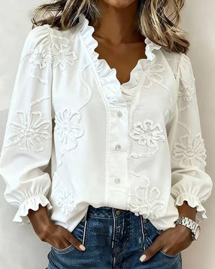 Bluse Rüschen Puffärmel