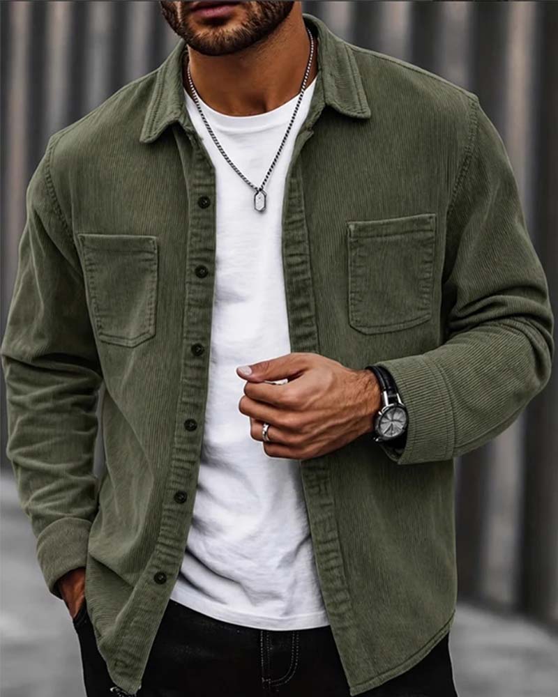 👔 Herren Lässige Cordhemdjacke – Klassische Textur Trifft Alltagskomfort