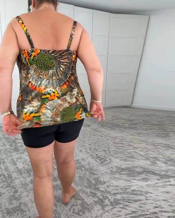 Badeanzug Zwei-Teilig Bedruckt Boxershorts