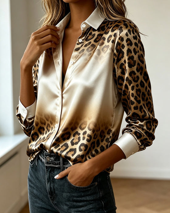 Hemd Revers Ombre Leopard