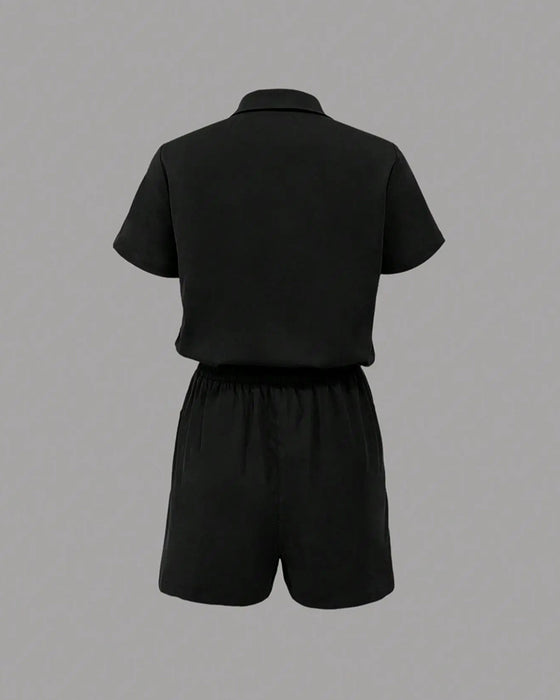 Overall Knopftasche Elastische Taille