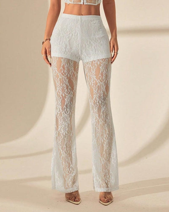 Hose Unifarben Patchwork Doppellagig