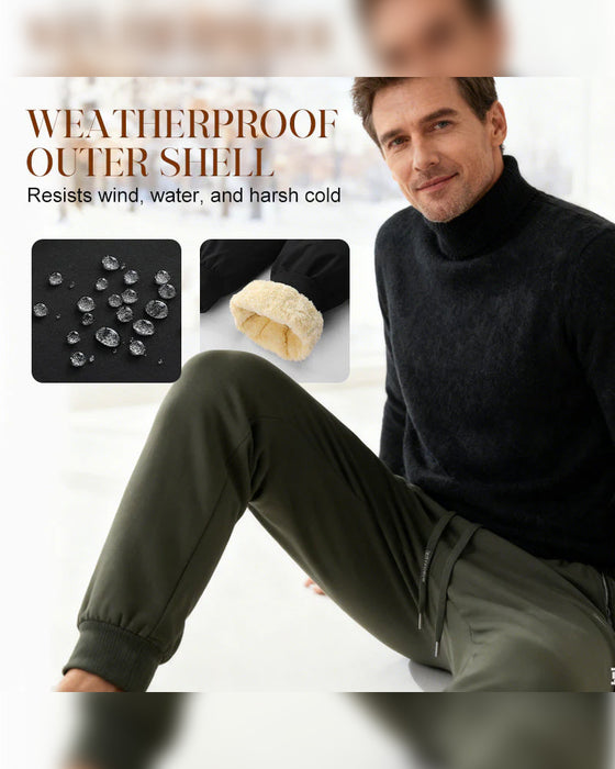 Herren Hose Warm Gefüttert Wasserdicht Zugband
