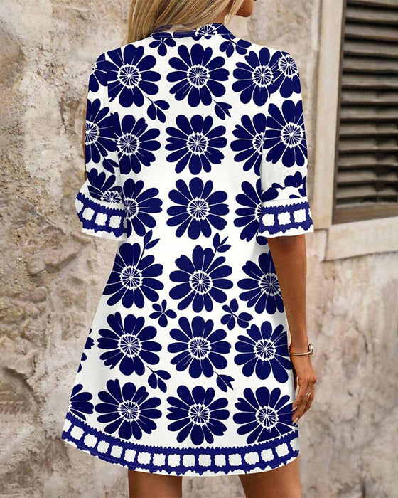 Elegantes Straight Kleid mit Blumenprint