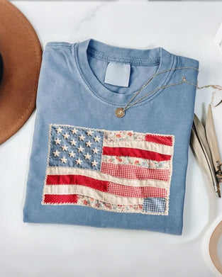 T-Shirt Vierter Juli Amerikanische Flagge