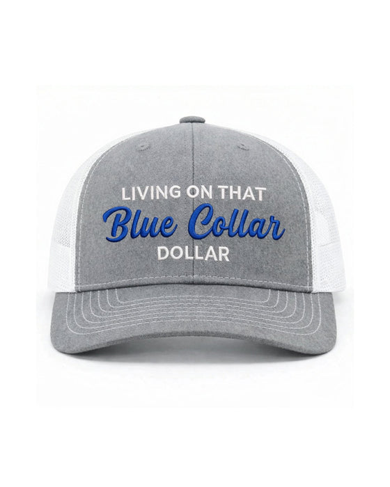 Hut Blauer Kragen Dollar Trucker – Stolze Arbeitskleidung Kappe