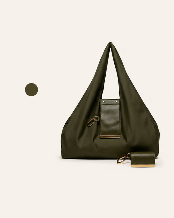 Verwandelbare Charm-Tasche – Stilvolle Vegane Leder Tote & Schlüsselanhänger-Charm