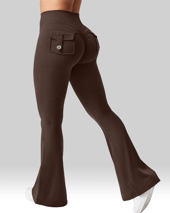 Elastische schnell trocknende ausgestellte Sport- und Yogahosen