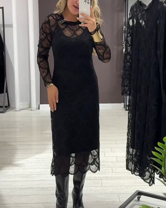 Cover Up & Cami Kleid Set Spitze