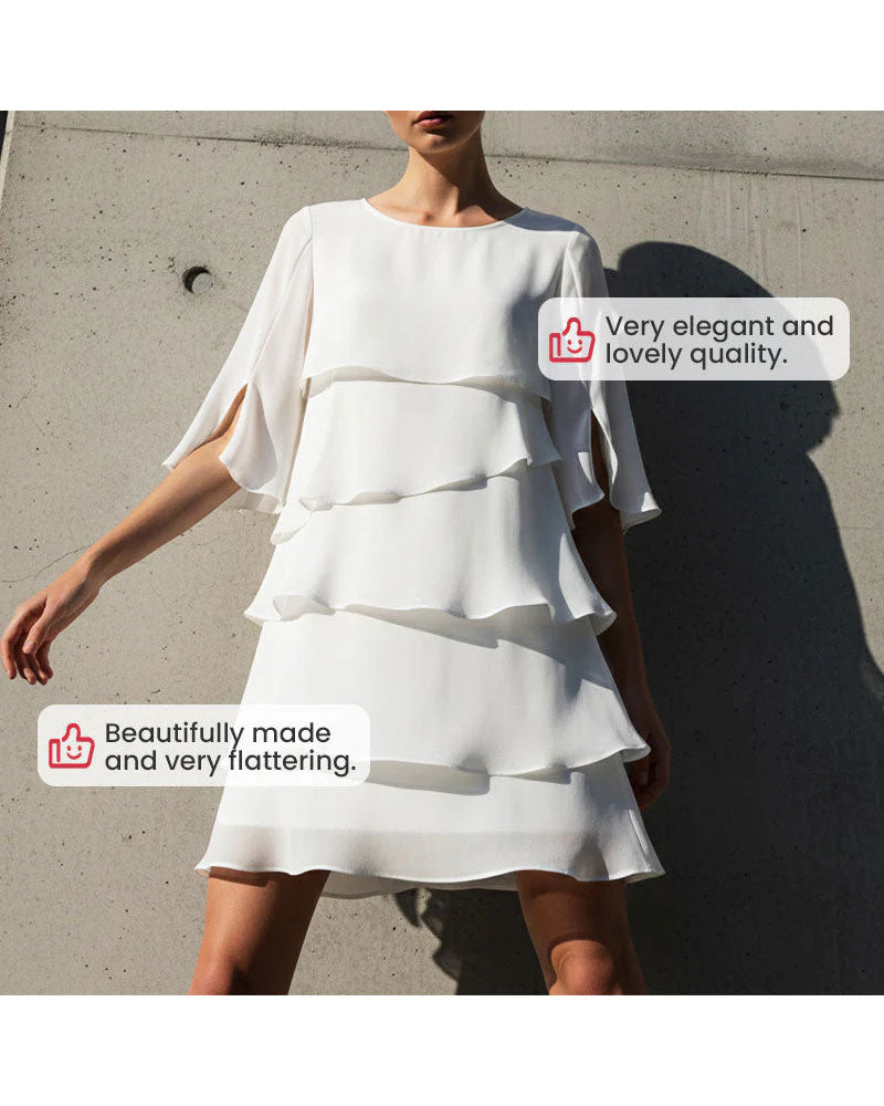 Kleid Locker Runder Halsausschnitt Kuchen