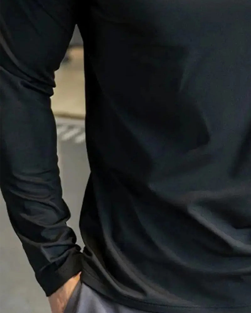 Herren Oberteil Langarm Schnelltrocknend Sportlich