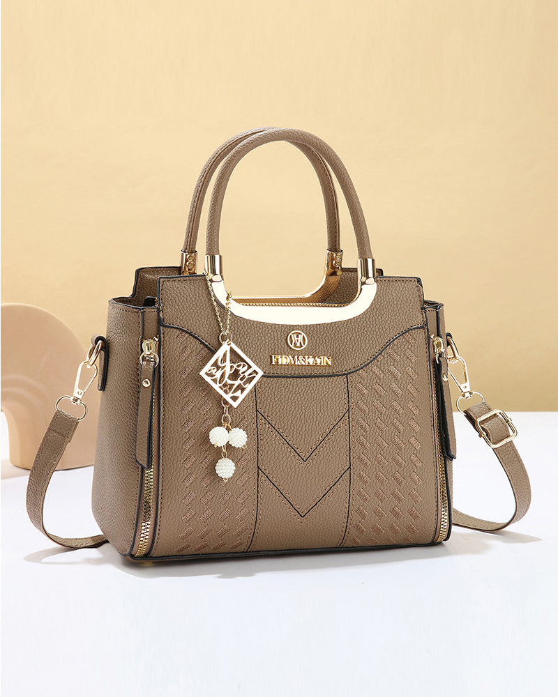 Tasche Frau'S V-Genäht Obergriff Satchel