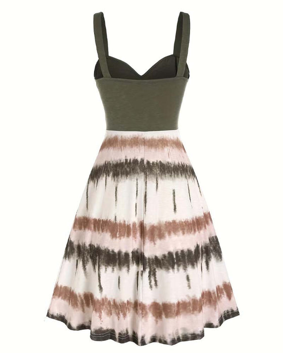 Kleid Tie-Dye Träger Midi