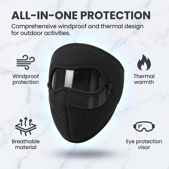 Thermischer Ohrenschutz Winter-Gesichtsmaske mit Schutzvisier