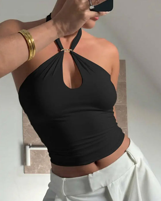 Camisole-Oberteil Einfarbig Bindung