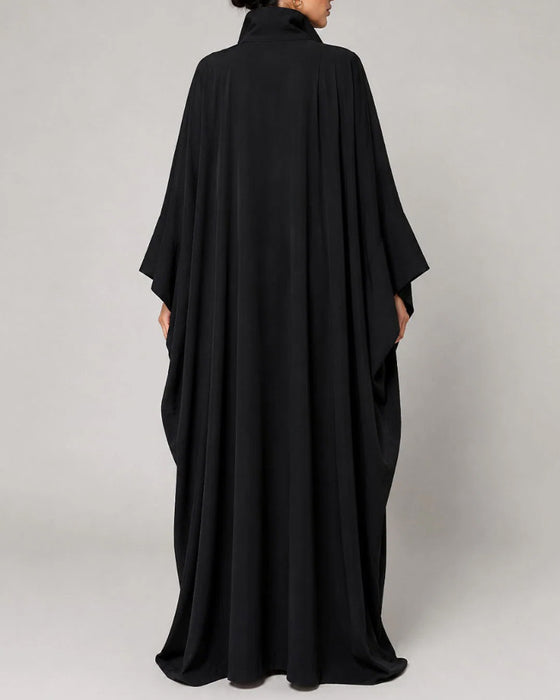 Kleid Revers Fledermausärmel Hemd