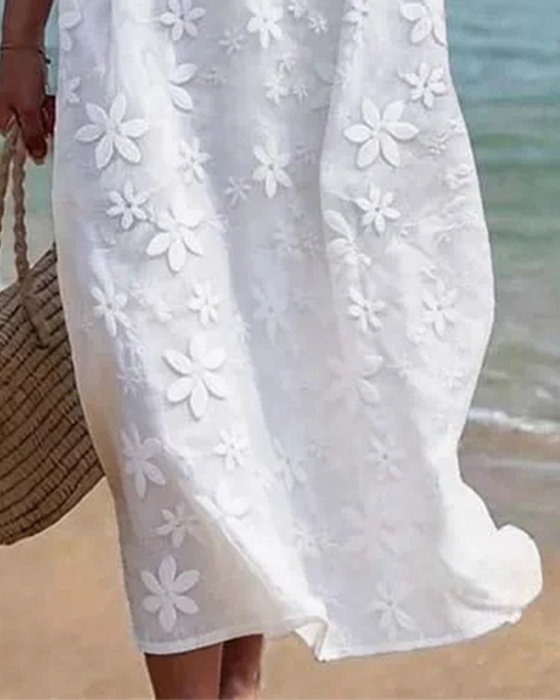 Kleid Rundhals Spitze Patchwork