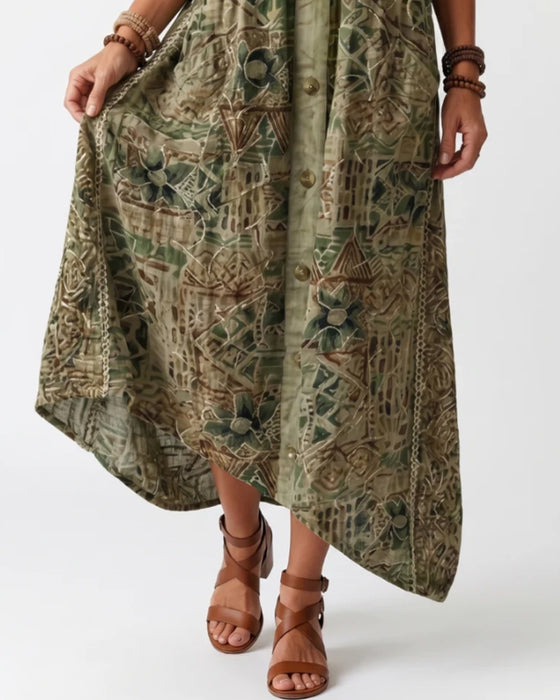 Kleid U-Ausschnitt Ärmellos Plissiert Tailliert