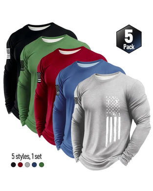 Top Herren Nationalflagge Druck Langarm