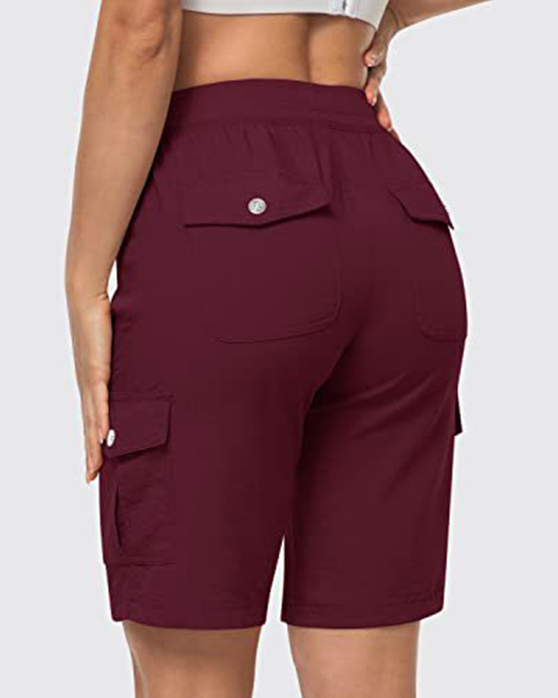Damen Shorts Schnelltrocknende Cargoshorts Mit Taschen