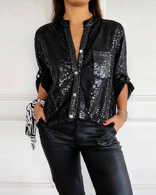 Stilvolles unifarbenes Hemd mit Tasche