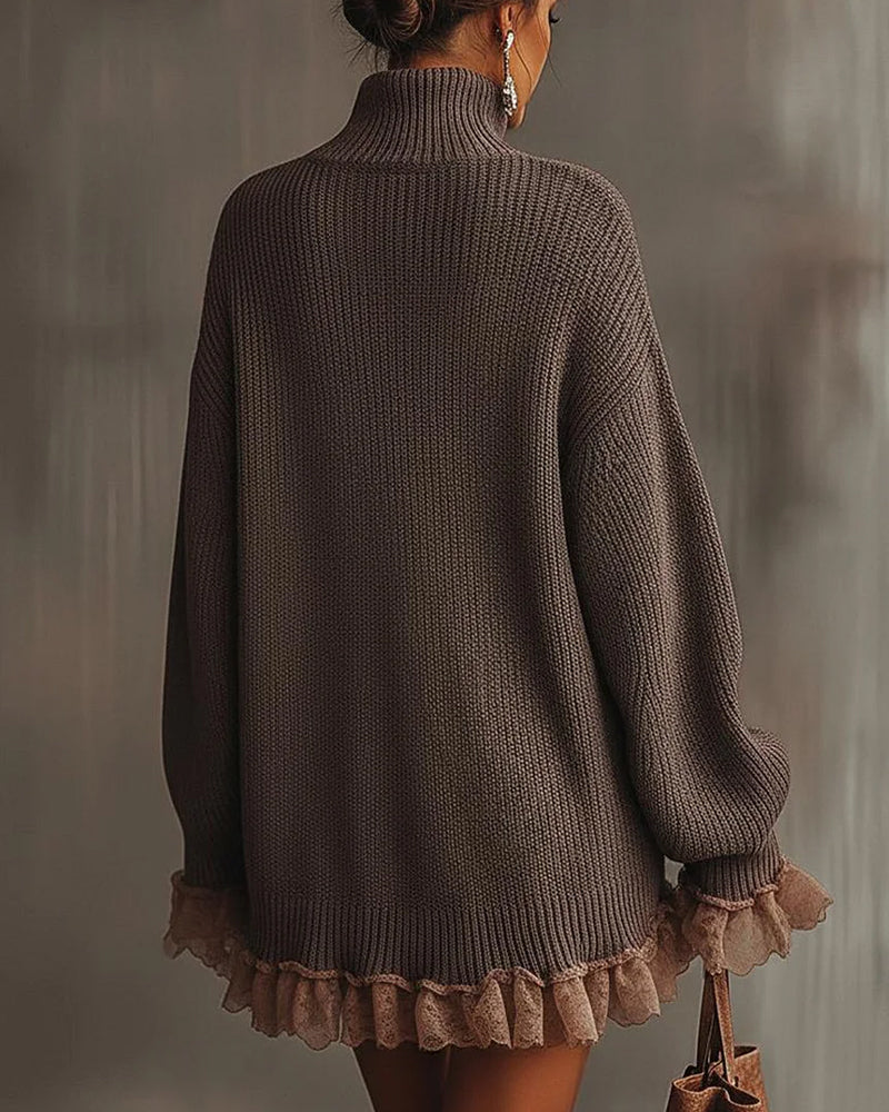 Set Mit Elegantem Stil, Pullover-Schicht Und Camisole-Kleid