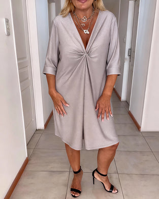 Kleid Sexy V-Ausschnitt Locker Und Elegant