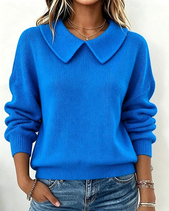 Pullover Peter Pan Kragen Einfarbig
