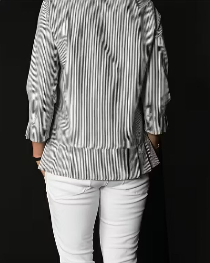 Top Gestreifter Rundhals