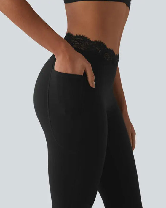 Hose Spitze Taille Leicht Ausgestellt Yoga